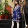 Dark blue chikan kari kurti