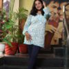 Blue chikan kurti