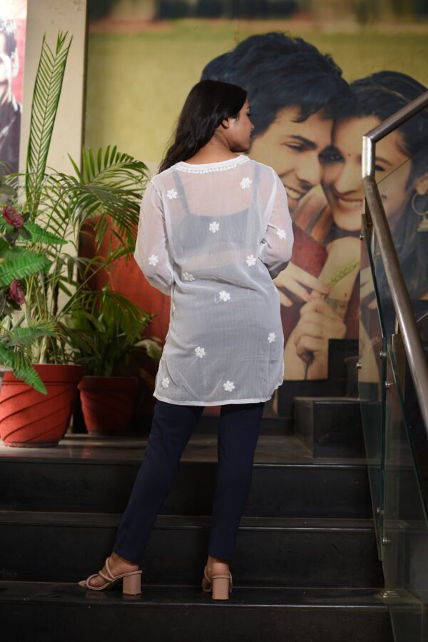 White chikan kurti