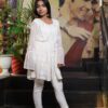 White chikan work kurti