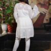 White chikan work kurti