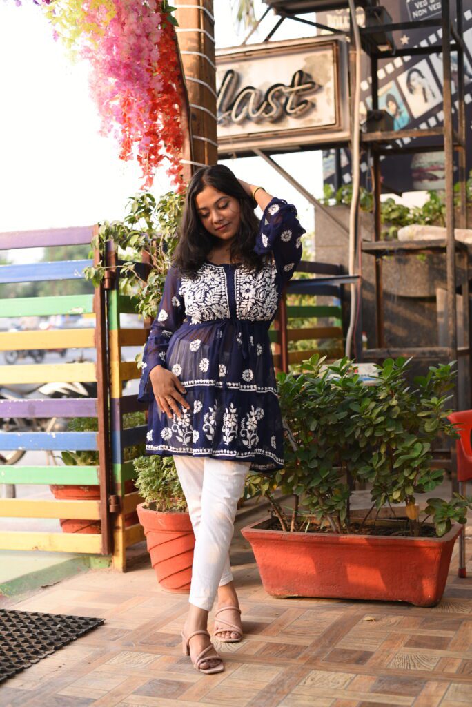 heavy stylish chiken kurti