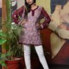 stylish maroon chikan kurti