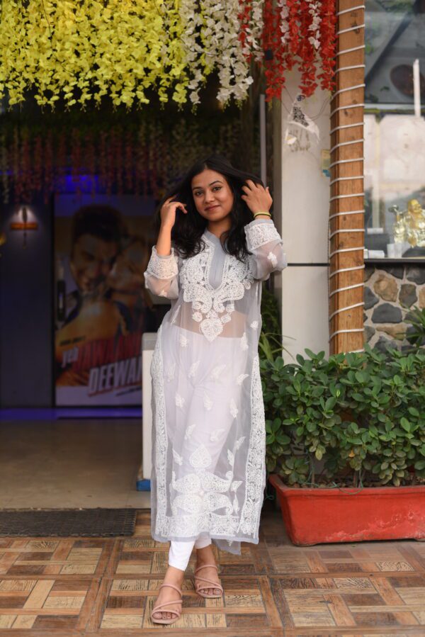 Style With white chikan kurti