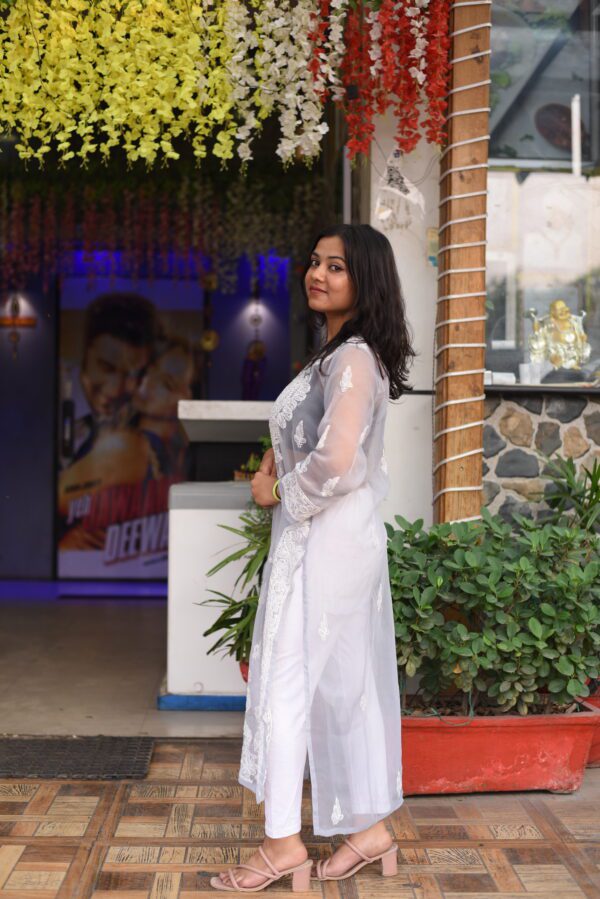 Style With white chikan kurti