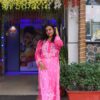 Designer pink long kurti