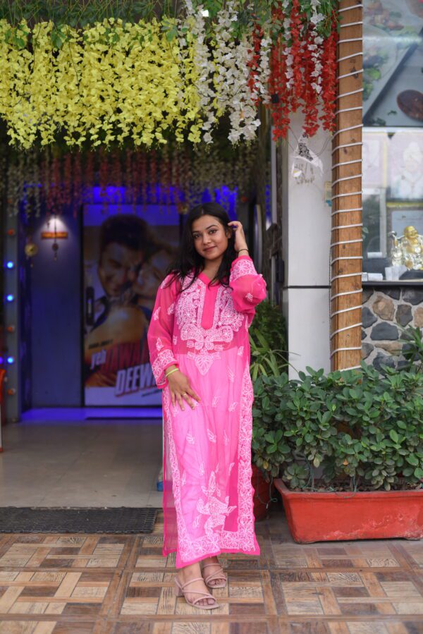 Designer pink long kurti