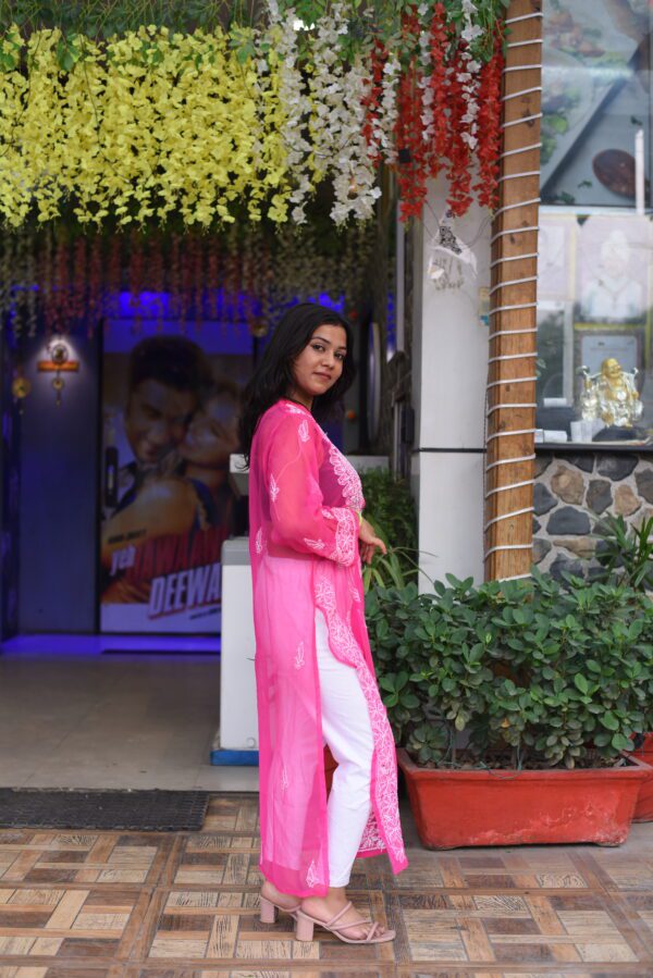 Designer pink long kurti