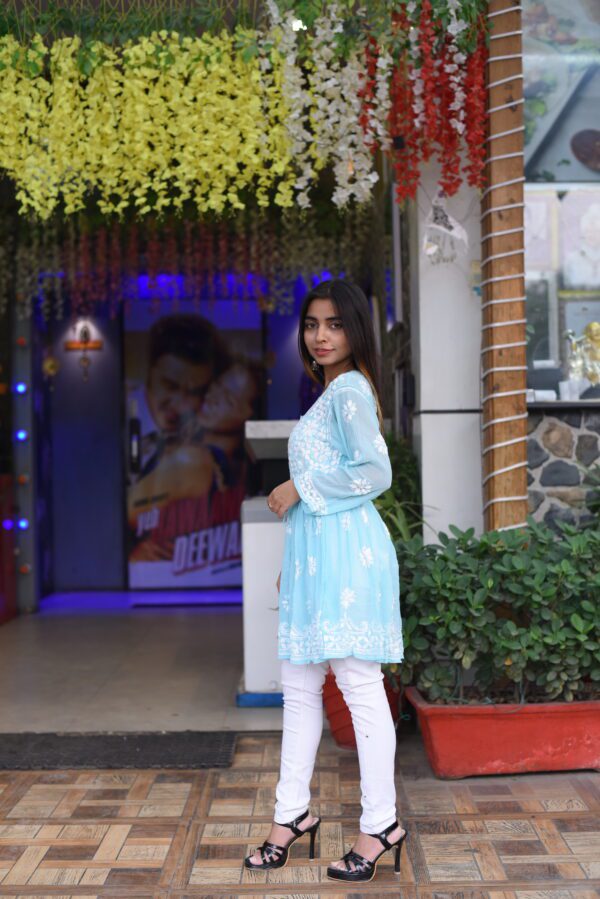 asmani blue chikan kurti