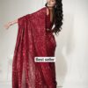 Lustrous Elegance Red Sequin Saree