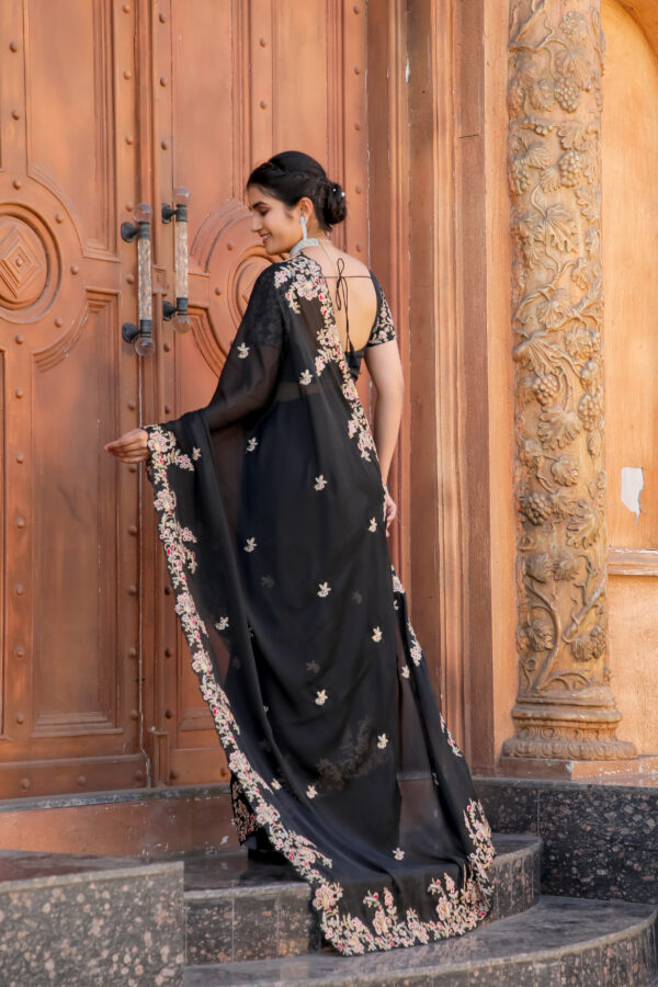 Midnight Enchantress Silk Saree