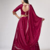 Mirror Magic Maroon Chaniya Choli Lehenga