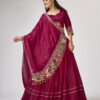 Mirror Magic Maroon Chaniya Choli Lehenga