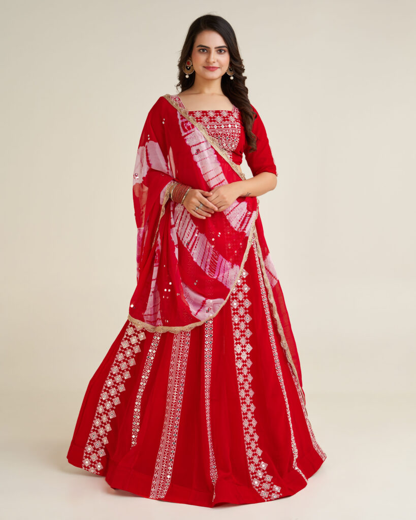 Ruby Glow Mirror Work Lehenga Choli