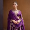 Purple Draped Lehenga
