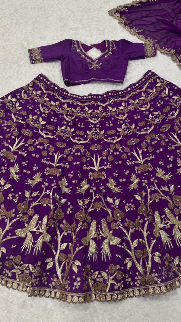 Purple Draped Lehenga