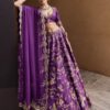 Purple Draped Lehenga