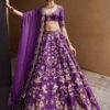 Purple Draped Lehenga