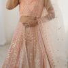 Peach Sequins Net Lehenga