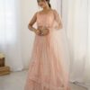 Peach Sequins Net Lehenga
