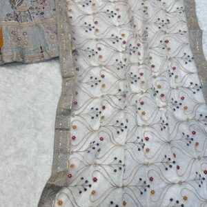 Celestial Dream Designer Kasturi Silk Couture Lehenga - Image 4