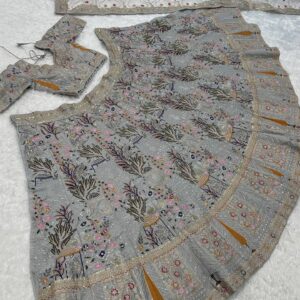 Celestial Dream Designer Kasturi Silk Couture Lehenga - Image 5