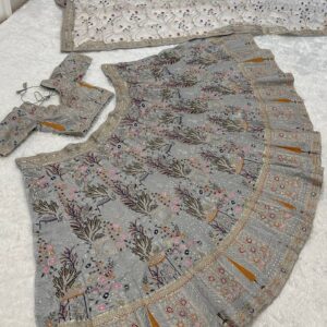 Celestial Dream Designer Kasturi Silk Couture Lehenga - Image 6