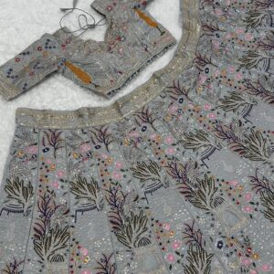 Celestial Dream Designer Kasturi Silk Couture Lehenga - Image 8