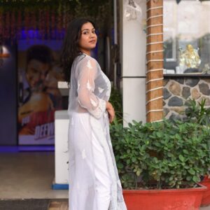 Grey straight chikankari kurti - Image 4