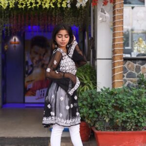 Traditional Black chikankari kurti - Image 4