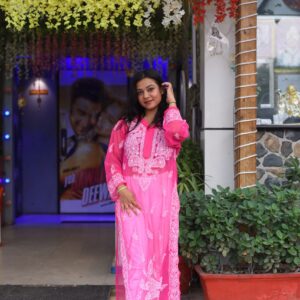 Pink chinkankari long kurti - Image 1
