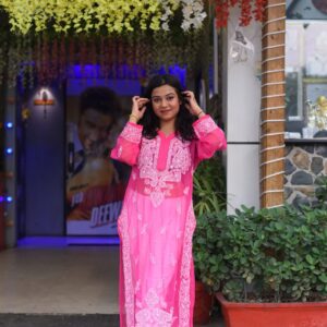 Pink chinkankari long kurti - Image 2