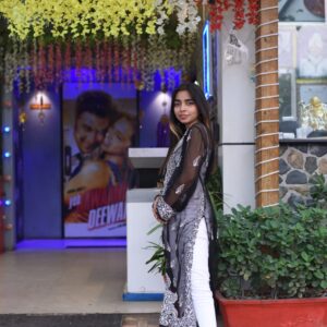 Black straight long chikankari kurti - Image 2