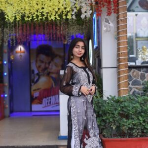 Black straight long chikankari kurti - Image 4