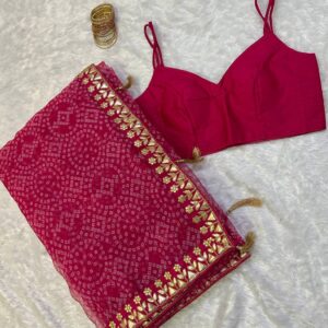 Bloom Bandhani Organza Saree