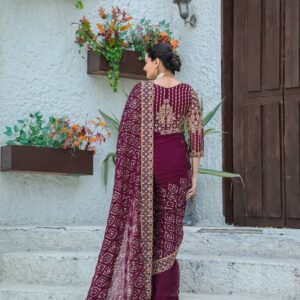 Kasturi silk georgette saree - Image 3