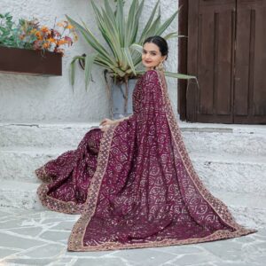 Kasturi silk georgette saree - Image 4