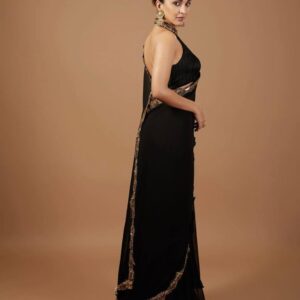 Black classic saree - Image 3