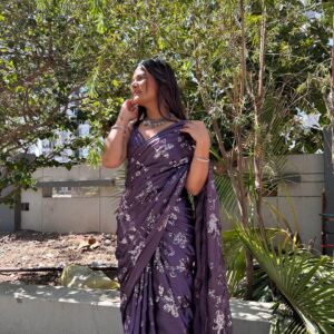 Purple Heavy Kasturi silk saree