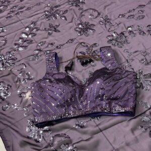 Purple Heavy Kasturi silk saree - Image 4