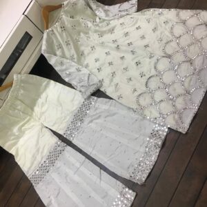 Sharara suit with foil work - Image 3