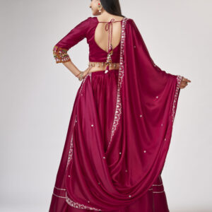 Mirror Magic Maroon Chaniya Choli Lehenga - Image 5