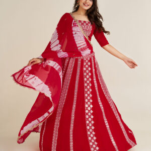 Ruby Glow Mirror Work Lehenga Choli - Image 3