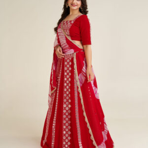 Ruby Glow Mirror Work Lehenga Choli - Image 4