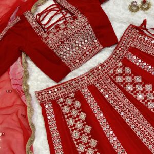Ruby Glow Mirror Work Lehenga Choli - Image 6
