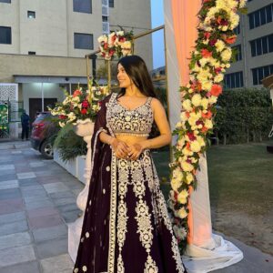 Gleaming Blooms Kasturi Silk Lehenga Set