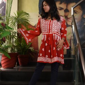 Red Chikankari - Image 3