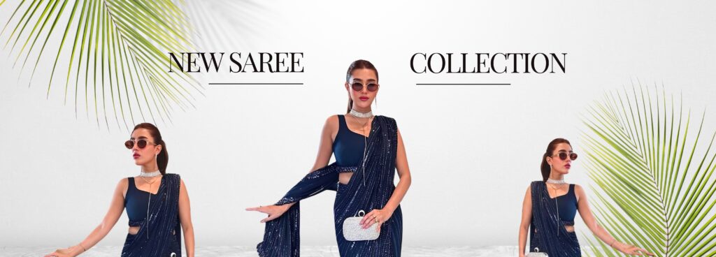 Azure Sequin Georgette Saree