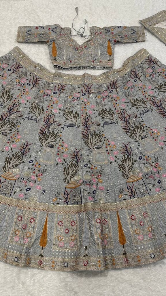 Luxury designer Kasturi silk lehenga for bridal occasions