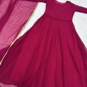 Festive wear georgette Anarkali in berry shade